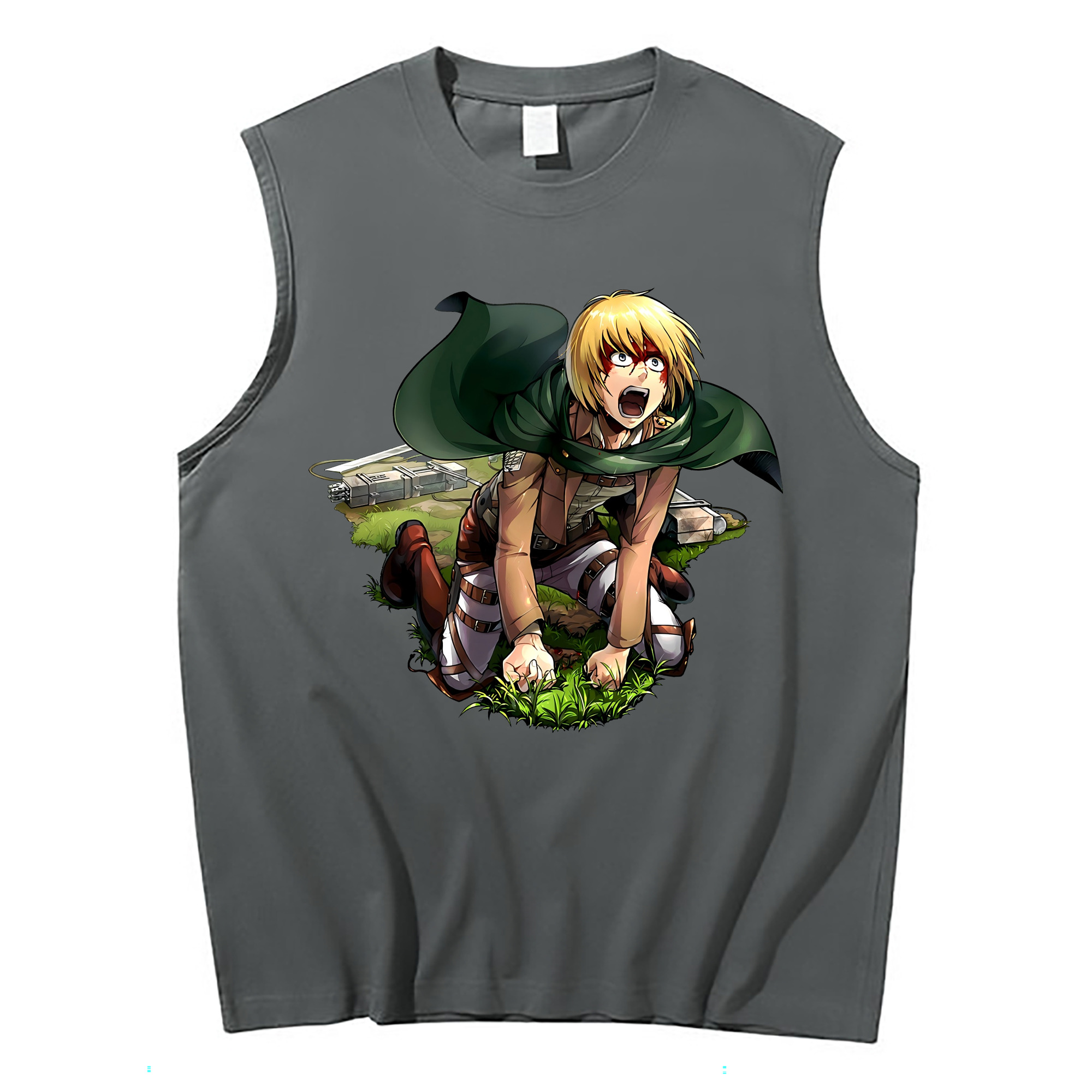 （画像用） 進撃の巨人 アルミン·アルレルト Attack on Titan Armin Arlert コットン100％タンクトップ（フロントプリント）